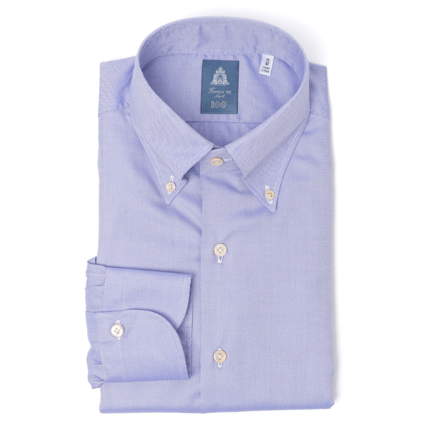 Hand-Sewn Shirt "Oxford Reale" made from pure Cotton - Collo Lucio